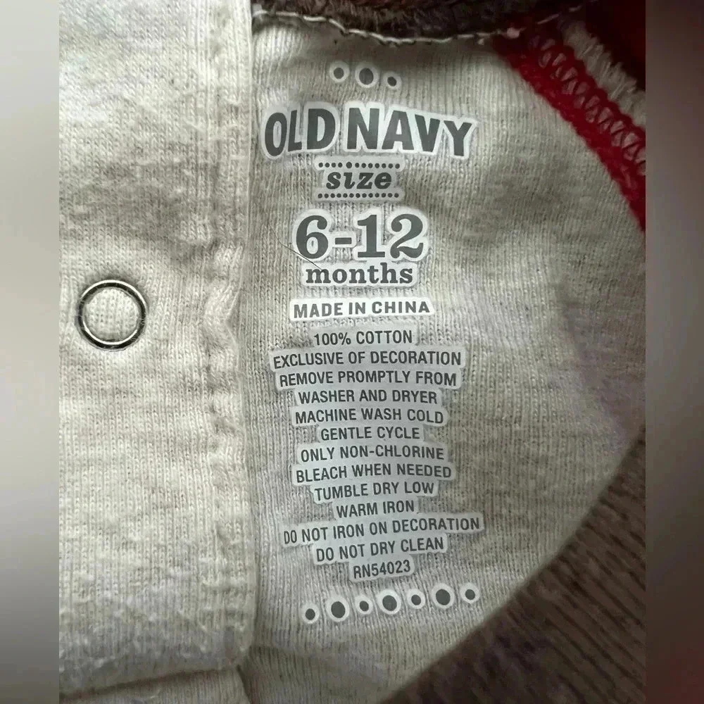 Old Navy | sock monkey infant onesie. Size: 6-12M